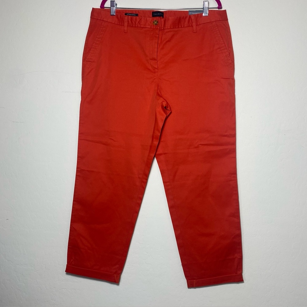 Talbots Women's Relaxed Bright Orange Chino Sz 14